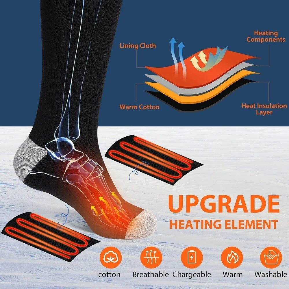 Forlike Electric Heated Socks for Men Women, Unisex Foot Warmers